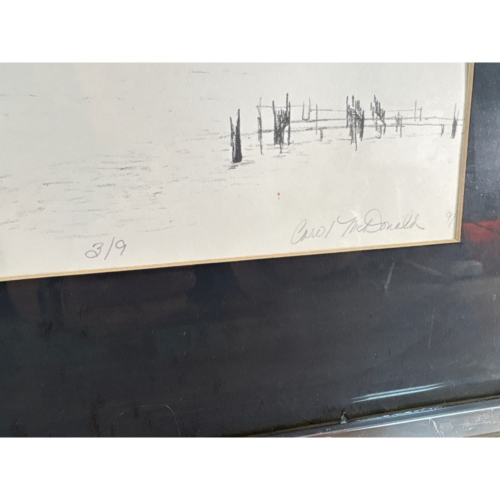 Carol McDonald Signed Numbered Art Print 3/9 Waterfront Landscape Silver Frame - Picture 3 of 8